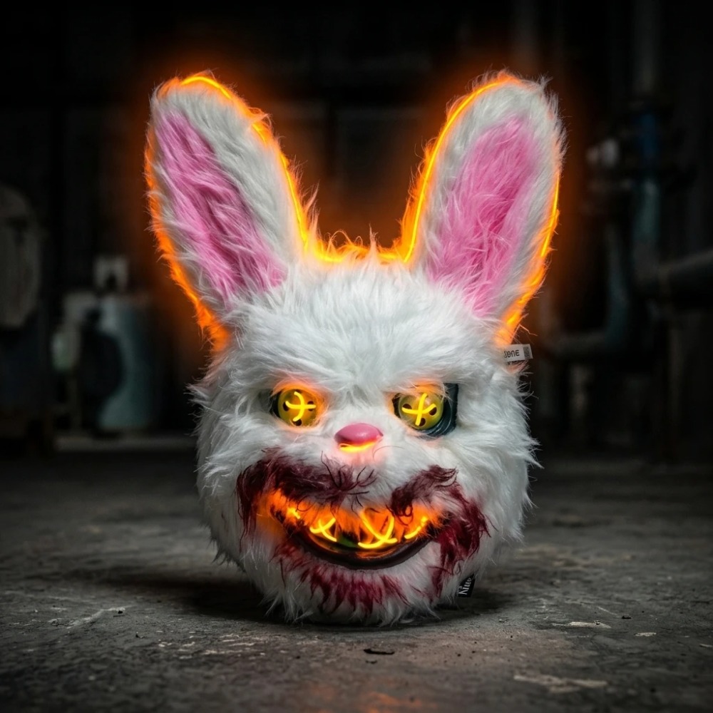 Anime Cosplay Bunny - Straszna Krwawa Pluszowa Maska Królika-Misia z
