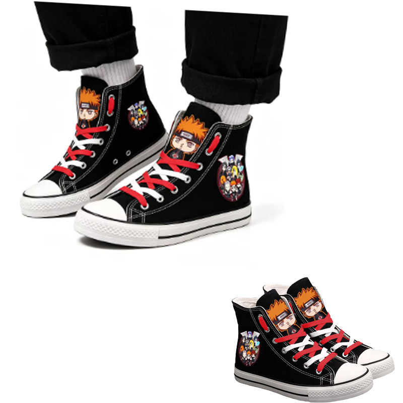 Anime Cosplay Idea - Buty płócienne Naruto Uzumaki, wysokie, męskie