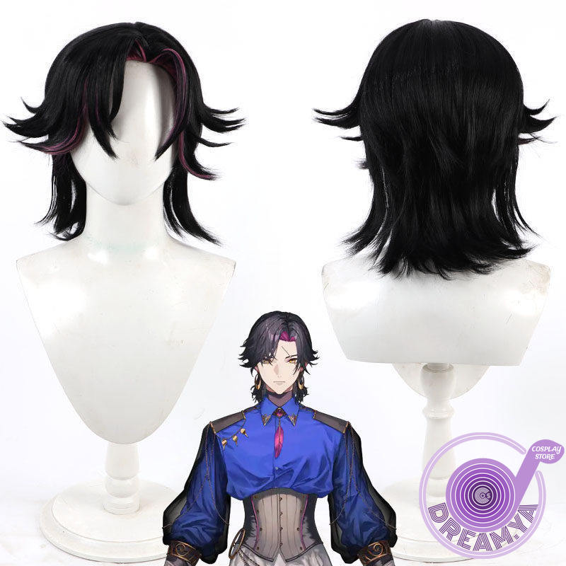 Cosplay Anime Pink Hair - Peruka Cosplay Vezalius Bandage vtuber Czarna