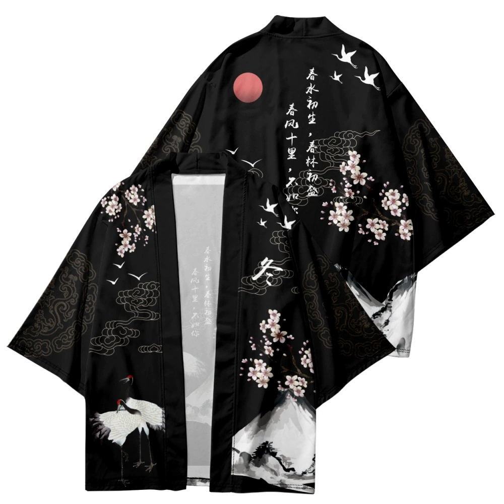 Demon Slayer Haori - Koszula Anime Samurai Crane Japońska Tradycyjna