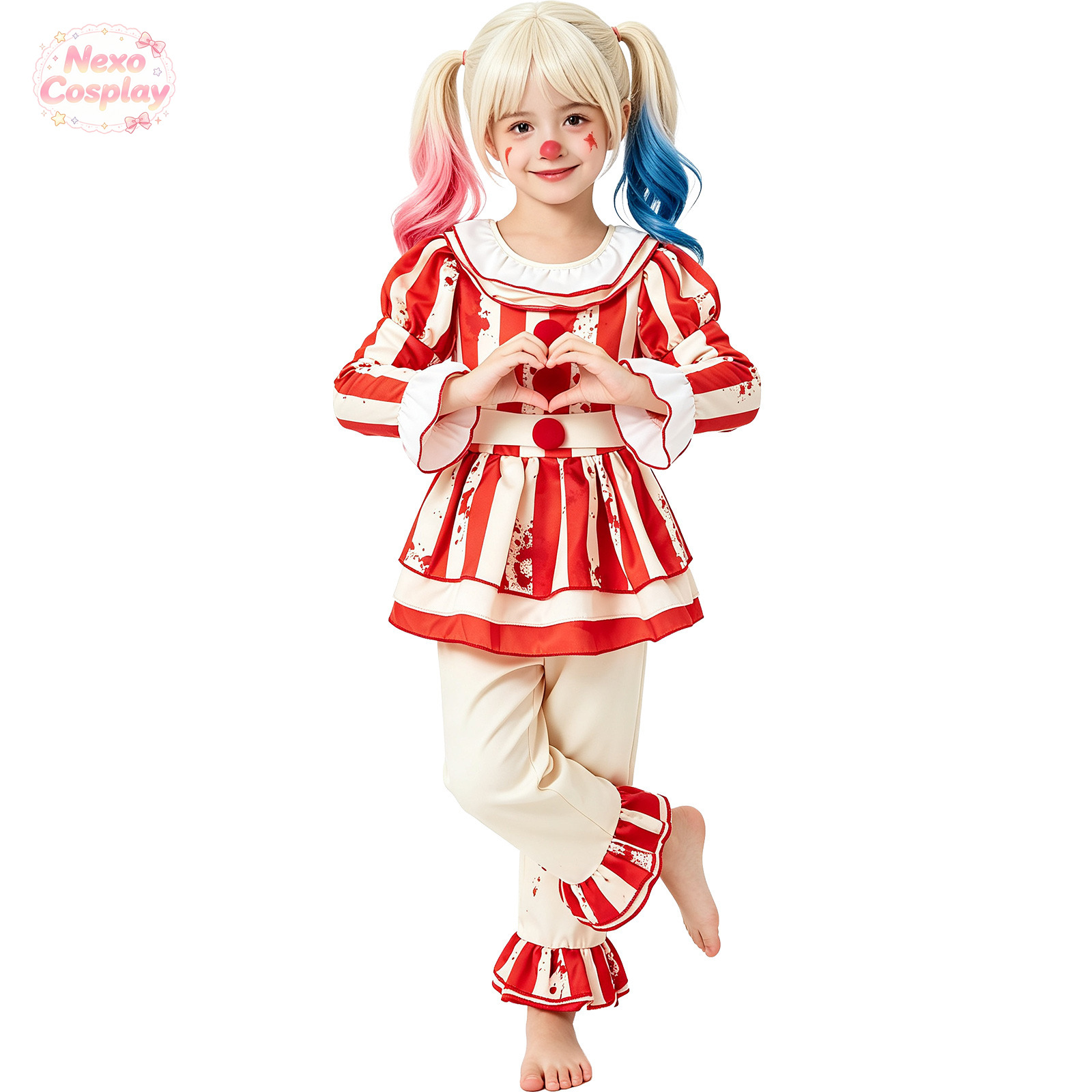 Dziecięcy czerwono-biały strój – Kids Cosplay Anime recenzja i cena